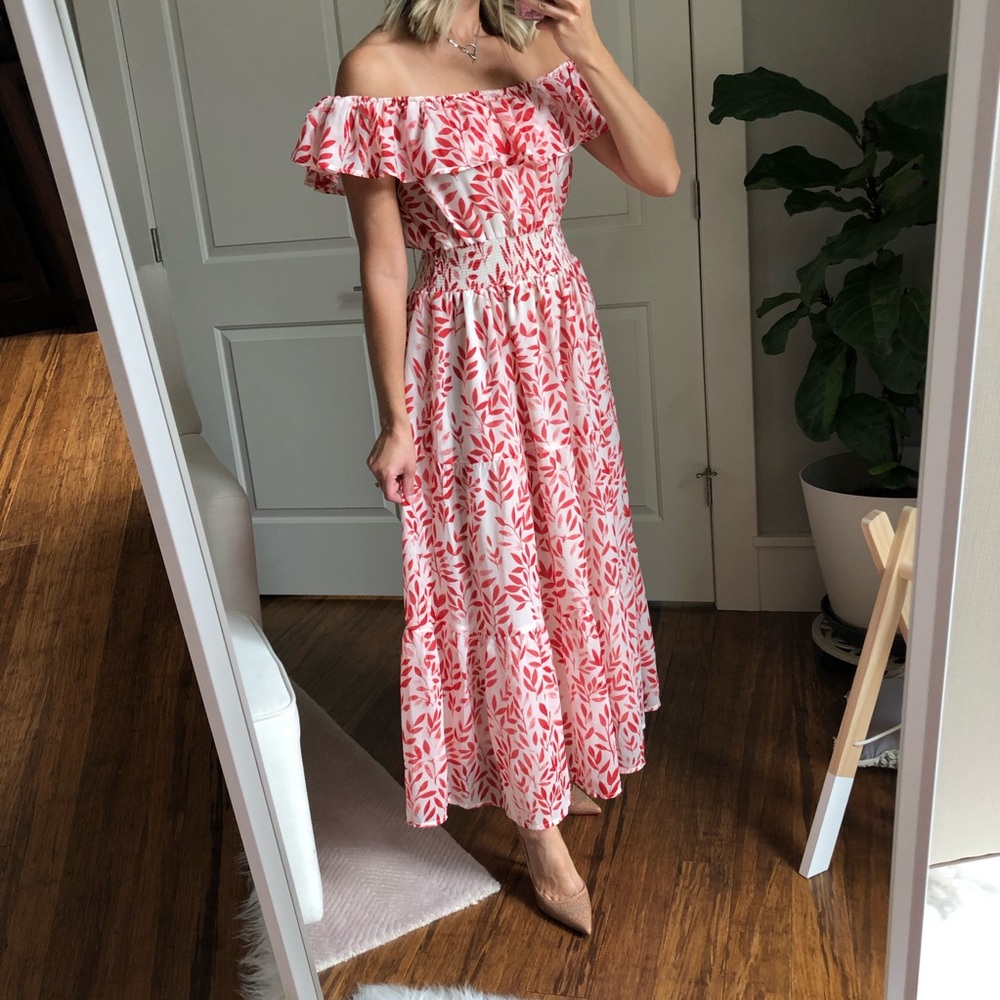 Stellah (anthropology) red print maxi dress - Picture 1 of 9